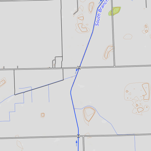 OpenTopoMap map of Duff Creek, MI