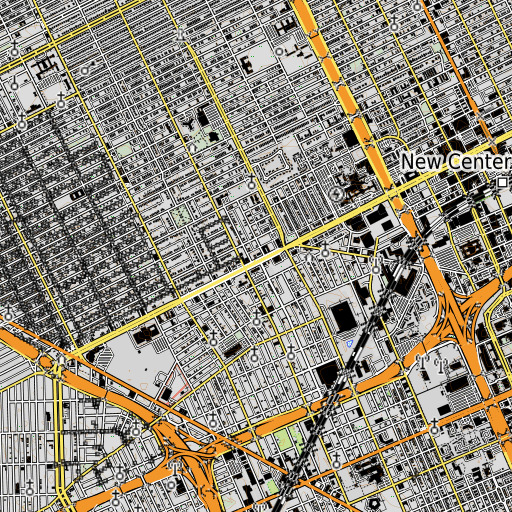 OpenTopoMap map of Duffield Library, MI