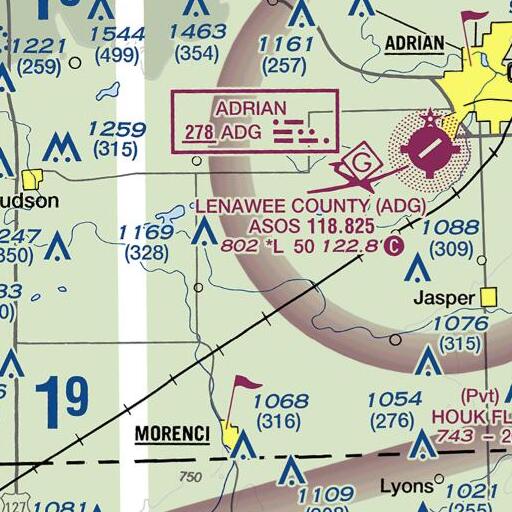 FAA VFR chart of Furman Drain, MI