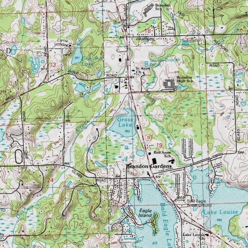 USGS 24K topo map of Grass Lake, MI