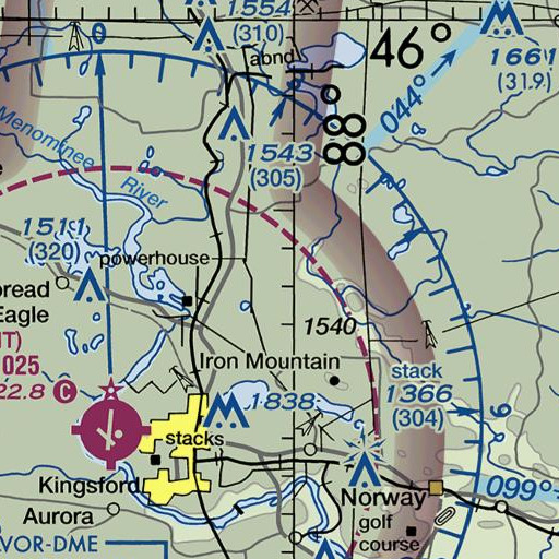 FAA VFR chart of Harding Lake, MI