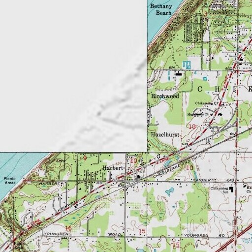 USGS 24K topo map of Hazelhurst, MI