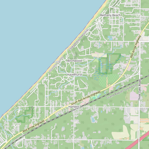 OpenStreetMap map of Hazelhurst, MI