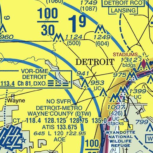 FAA VFR chart of Henry Ford School, MI
