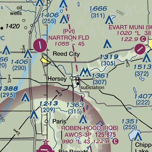 FAA VFR chart of Hersey River, MI