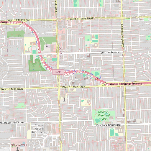 OpenStreetMap map of Hillel School, MI