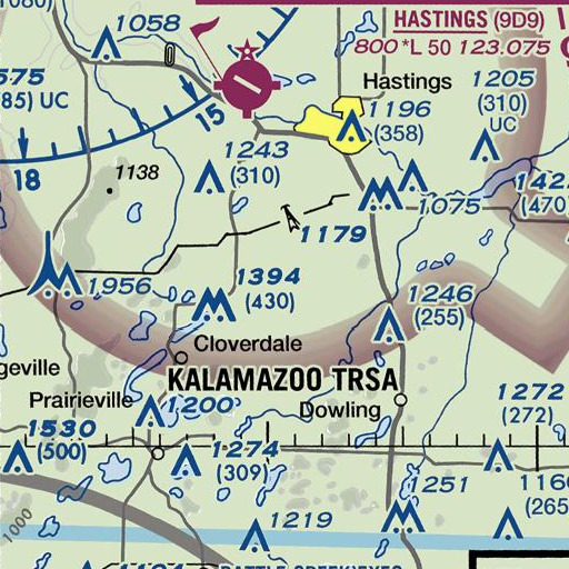 FAA VFR chart of Hinds School, MI