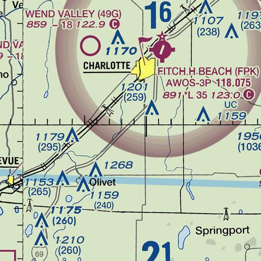 FAA VFR chart of Hockinberry School, MI