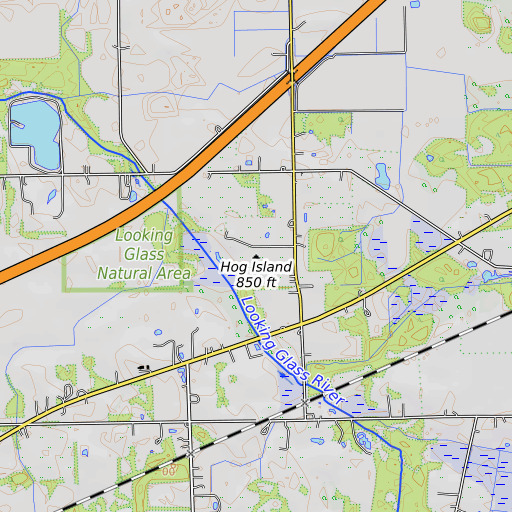 OpenTopoMap map of Hog Island, MI