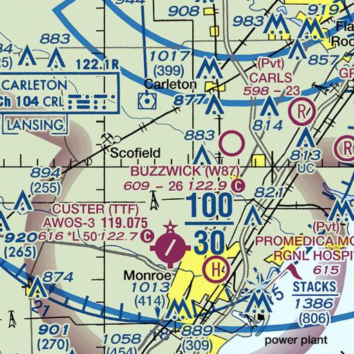 FAA VFR chart of Holy Ghost School, MI
