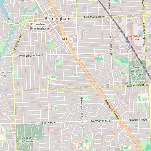 OpenStreetMap map of Howarth Park, MI