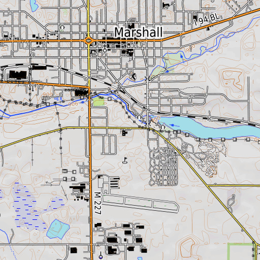 OpenTopoMap map of Hughes School, MI