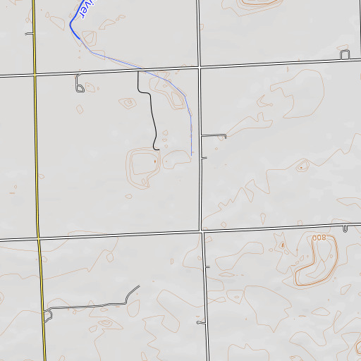 OpenTopoMap map of Huron Drain, MI