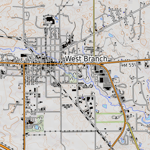 OpenTopoMap map of Irons Park, MI