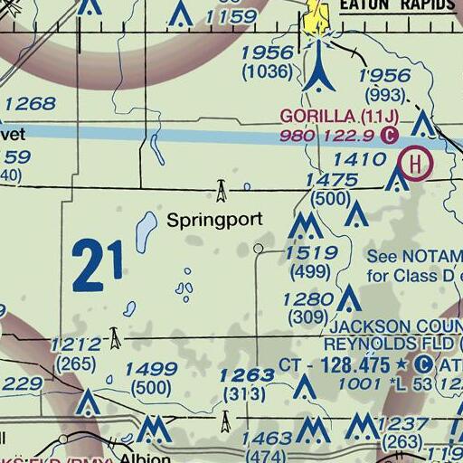 FAA VFR chart of Jerusalem Hills, MI