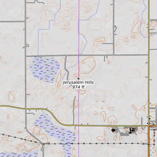 OpenTopoMap map of Jerusalem Hills, MI