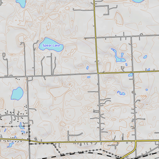 OpenTopoMap map of Lassen Drain, MI