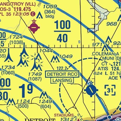 FAA VFR chart of Longfellow School, MI