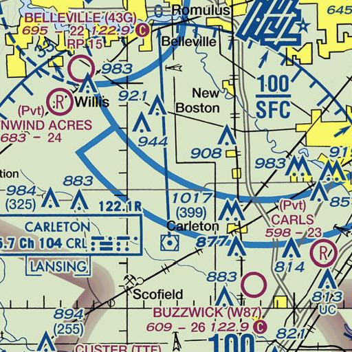 FAA VFR chart of Lords Drain, MI
