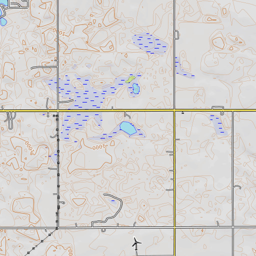 OpenTopoMap map of Lost Lake, MI
