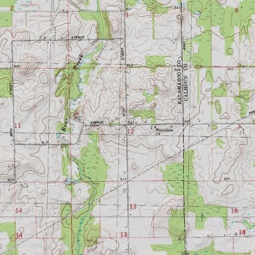 USGS 24K topo map of Lynn School, MI