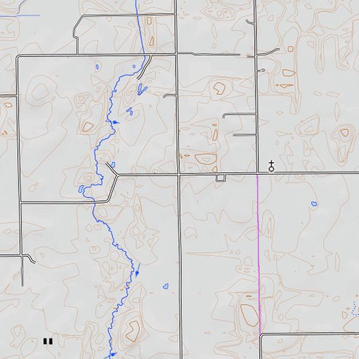 OpenTopoMap map of Lynn School, MI