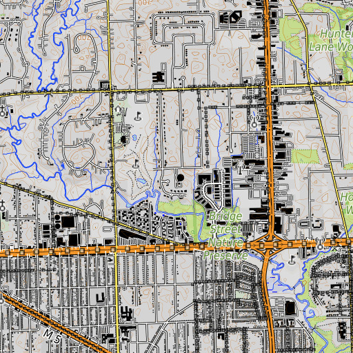 OpenTopoMap map of MacArthur School, MI