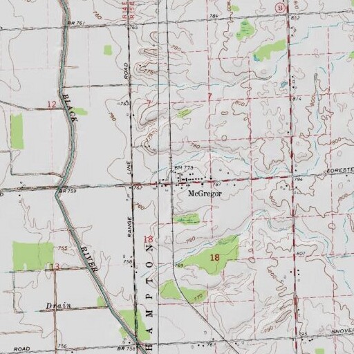 USGS 24K topo map of McGregor, MI