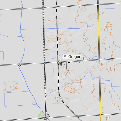 OpenTopoMap map of McGregor, MI