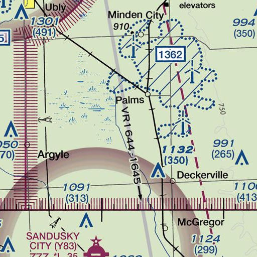 FAA VFR chart of McManus Drain, MI