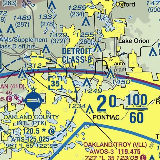 FAA VFR chart of McMath-Hulbert Observatory, MI