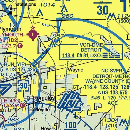 FAA VFR chart of McPhee Drain, MI