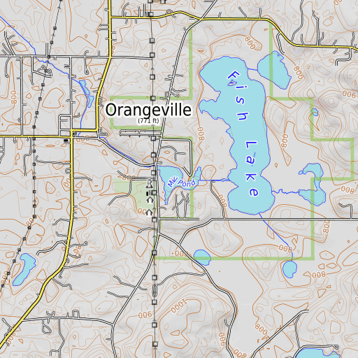 OpenTopoMap map of Mill Pond, MI