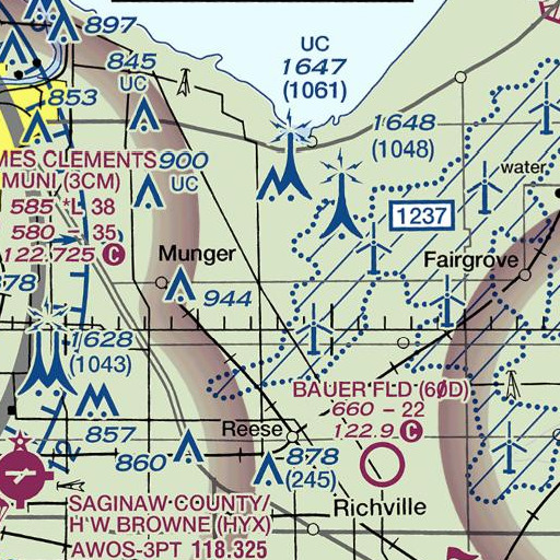 FAA VFR chart of Mitchell School, MI