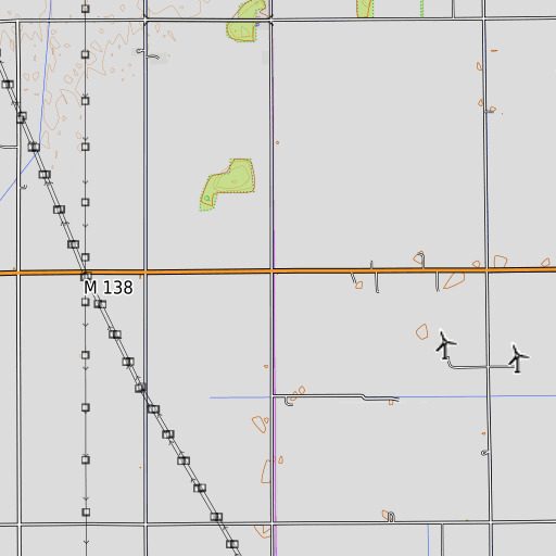 OpenTopoMap map of Mitchell School, MI