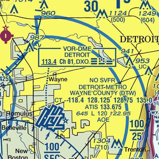 FAA VFR chart of MoKersky School, MI