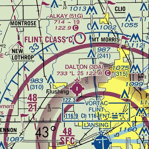 FAA VFR chart of Monroe Brook, MI