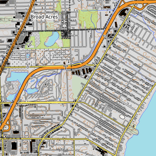 OpenTopoMap map of Monroe Playground, MI