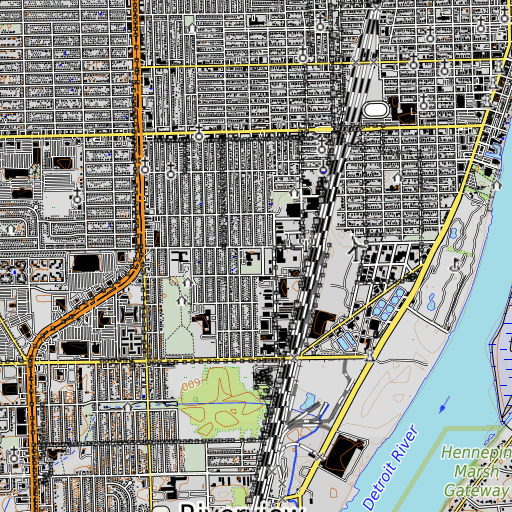 OpenTopoMap map of Monroe School, MI