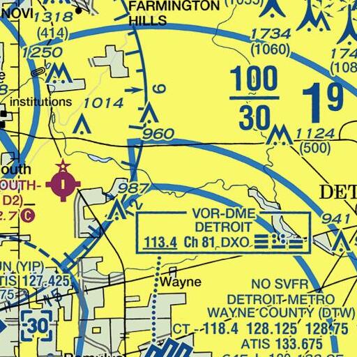 FAA VFR chart of Monroe School, MI