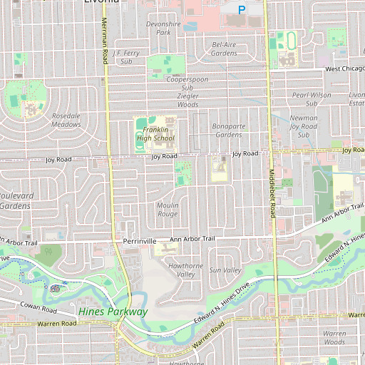 OpenStreetMap map of Monroe School, MI