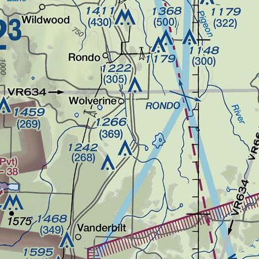 FAA VFR chart of Mud Creek, MI