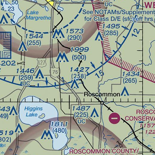 FAA VFR chart of Mud Lake, MI