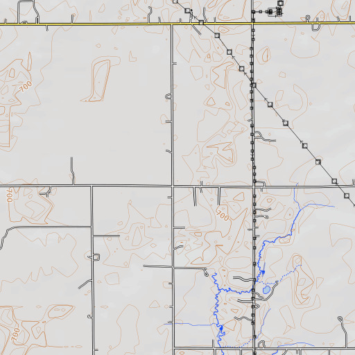 OpenTopoMap map of N Evergreen School, MI