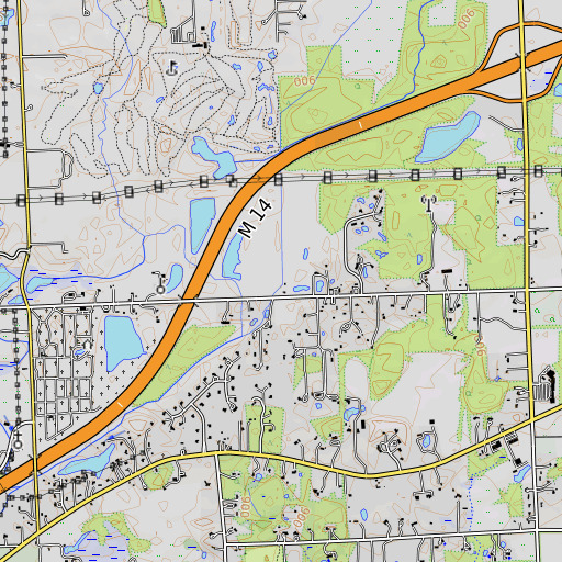 OpenTopoMap map of Nelson Drain, MI