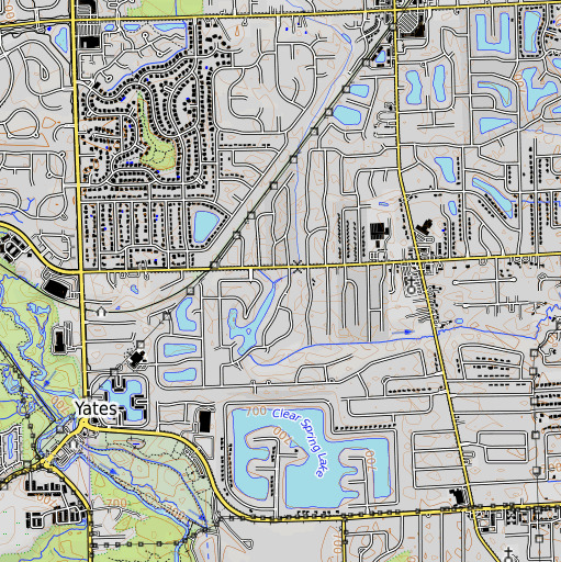 OpenTopoMap map of Newland Drain, MI