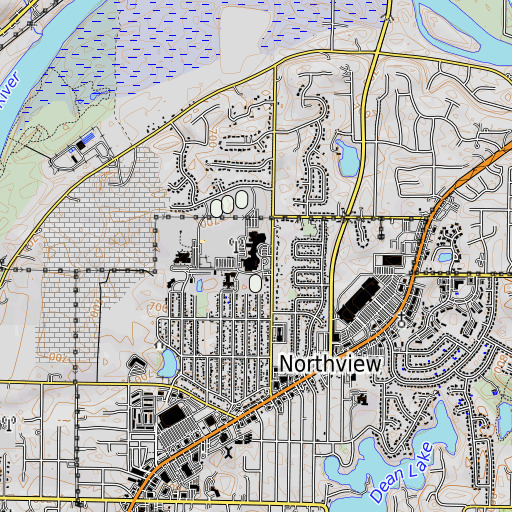 OpenTopoMap map of Northview High School, MI