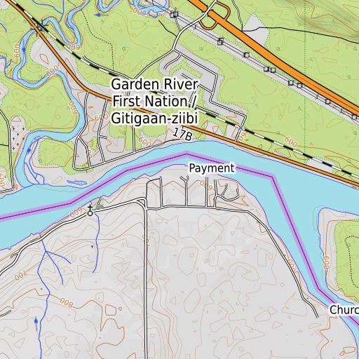 OpenTopoMap map of Payment, MI