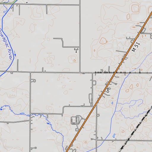 OpenTopoMap map of Peavine School, MI