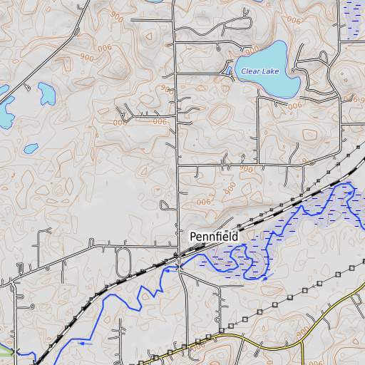 OpenTopoMap map of Pennfield School, MI